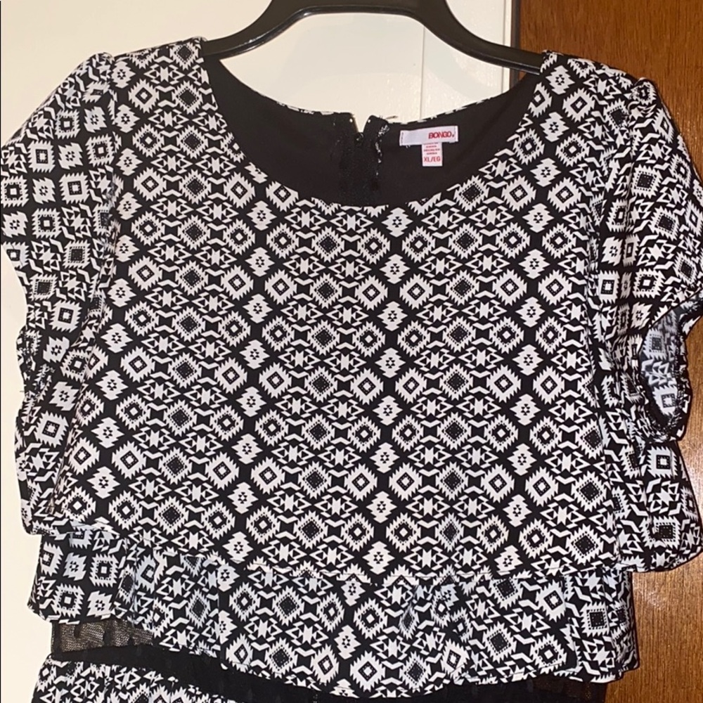 Black and white pattern dress